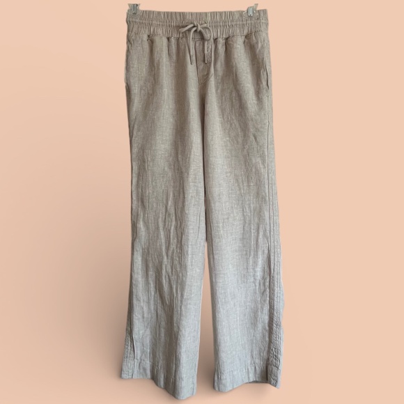 Quince Pants - Quince Tie Waist European Linen Wide Leg Full Length Pants Size M